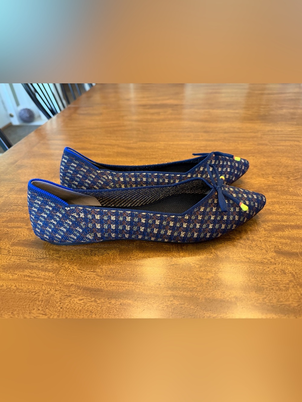 ROTHY’S Bow Point Evening Metallic Knit Fabric Ballet Flats - LIMITED EDITION - Picture 2 of 16